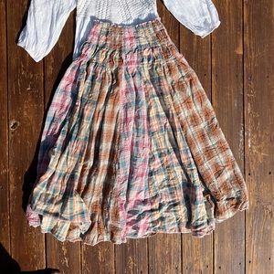 patchwork maxi skirt